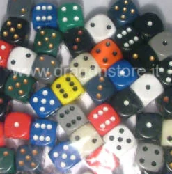 Assortimento 50 Dadi Opachi - D6 con Puntini