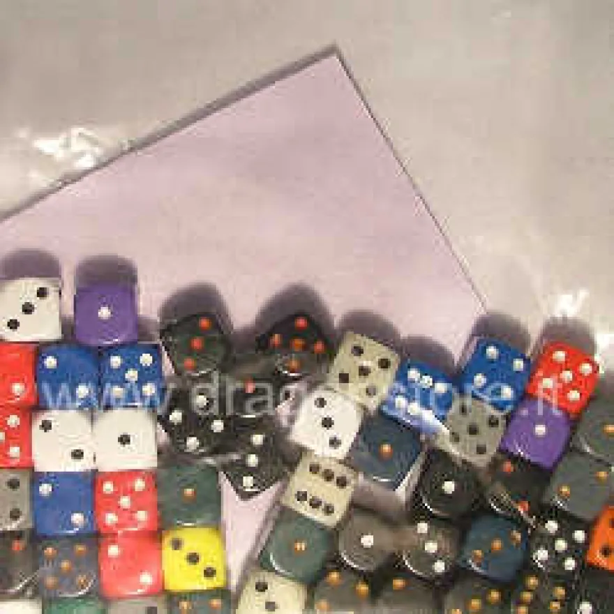 Assortimento 50 Dadi Opachi - Mini D6 con Puntini