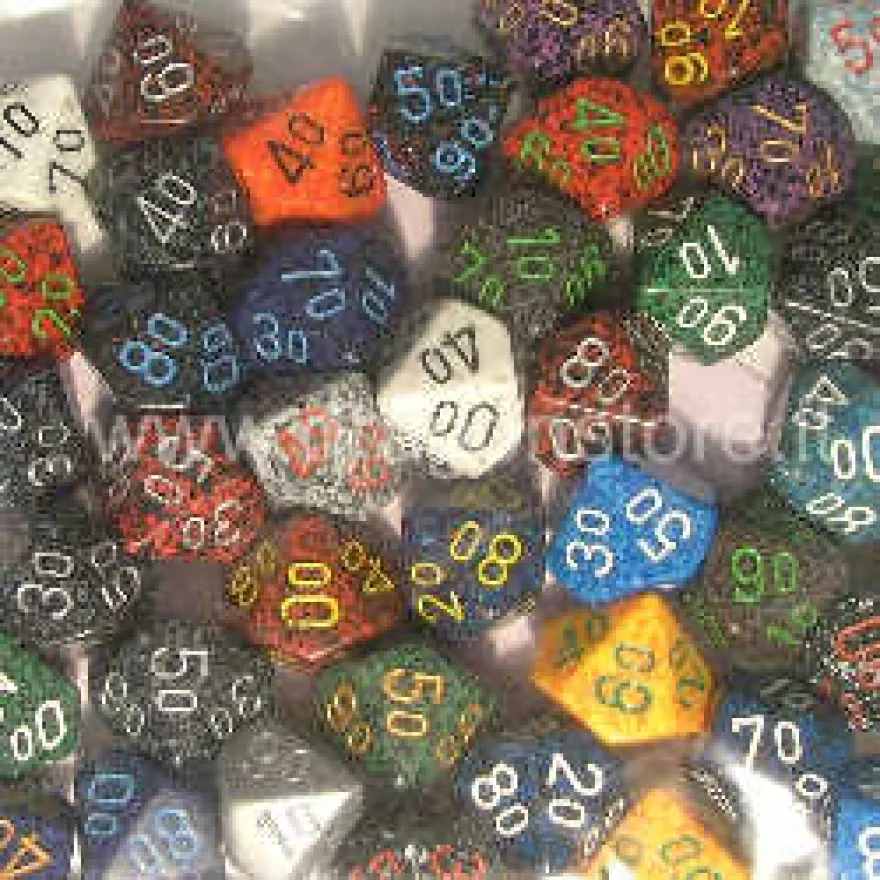 Assortimento 50 Dadi Speckled - D10%