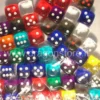 Assortimento 50 Dadi Trasparenti - D6 con Puntini