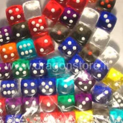 Assortimento 50 Dadi Trasparenti - D6 con Puntini