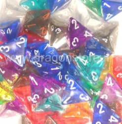 Assortimento 50 Dadi Trasparenti - D4