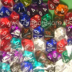 Assortimento 50 Dadi Trasparenti - D10