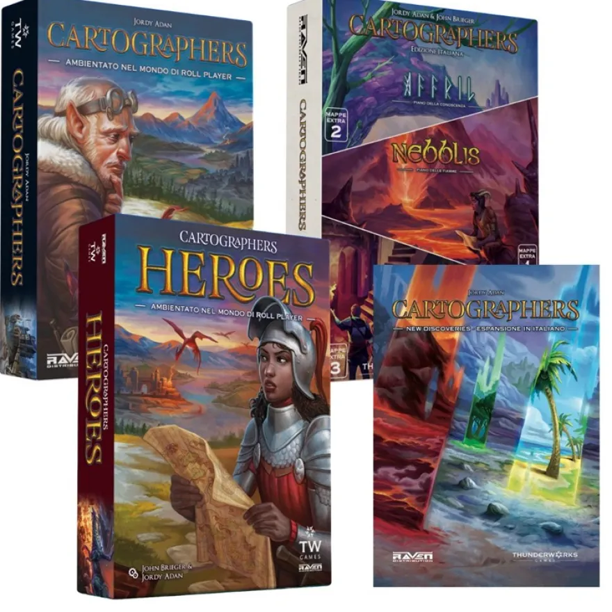 Bundle TOTALE Cartographers - Giochi Base + Espansioni in Italiano