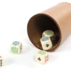 Bussolotto Lanciadadi - Cuoio + Dadi Poker