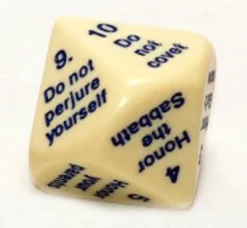 Dado d10 Big - I Dieci Comandamenti - Inglese