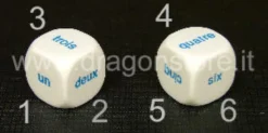 Dado d6 Big - Numeri in Lettere - Francese