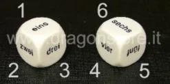 Dado d6 Big - Numeri in Lettere - Tedesco