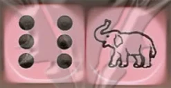 Dado d6 con Animale - Elefante Rosa
