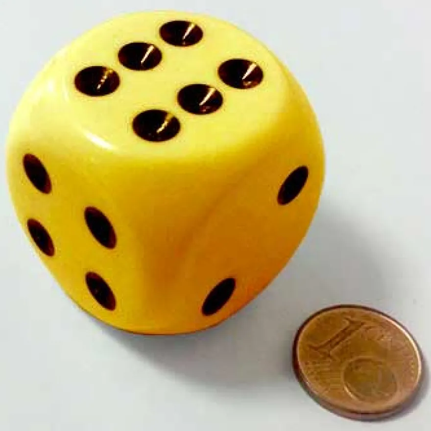 Dado d6 Magnum - 32 mm Giallo/Nero