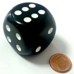 Dado d6 Magnum - 32 mm Nero/Bianco