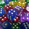 Dado d6 Trasparente con Puntini Fluorescenti - Colori Assortiti