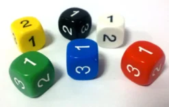 Dado Medio d6 - d3 Numeri da 1 a 3 ripetuti