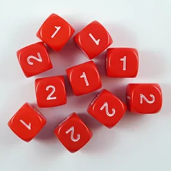 Dado Medio d6 - d2 Numeri da 1 a 2 ripetuti