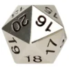 d20 Segnapunti in Metallo - Argento/Nero