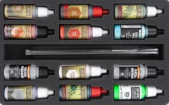 Elemento Mini in spugna ritagliata - per 12 Colori Vallejo + Pennelli