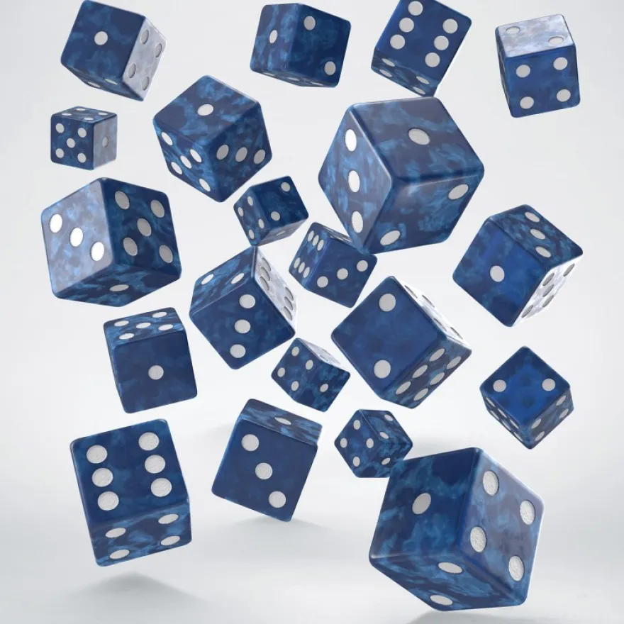 Full Pack Of D6: Blu Cobalto/Bianco (20)