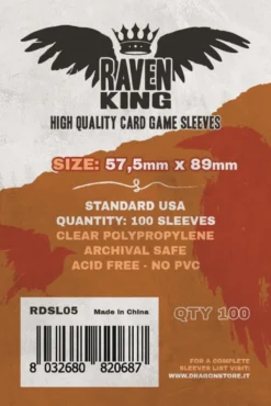 Raven King Sleeves - Bustine Protettive 57,5x89 mm (100) - Standard USA