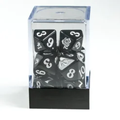 Raven Queen Dice Set - Dadi Vampiri con Rosa Nero/Bianco (10)