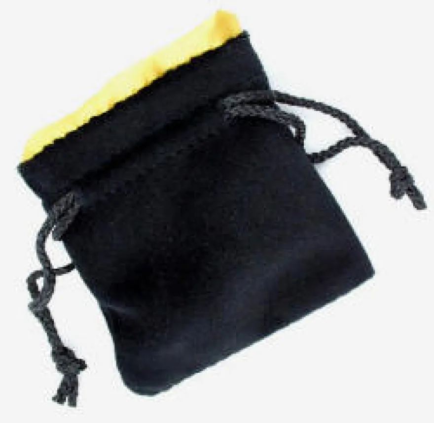 Sacchetto Velluto Nero - Seta Oro, Piccolo