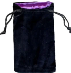 Sacchetto Velluto Nero - Seta Viola, Grande