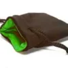 Sacchetto Velluto Nero - Seta Verde, Piccolo