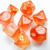 Set 7 Dadi Borealis Poliedrici Luminescenti - Arancione-Sangue/Bianco