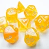Set 7 Dadi Borealis Poliedrici Luminescenti - Giallo Canarino/Bianco