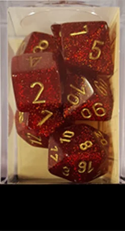 Set Dadi Brillantini - Rubino/Oro