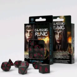 Set Dadi Classici Runici - Nero, Rosso