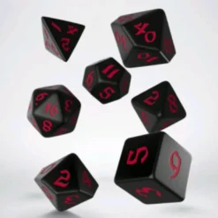 Set Dadi Classici Runici - Nero, Rosso