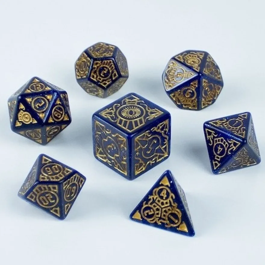 Set Dadi Cthulhu Orrore sull'Orient Express - Blu/Oro