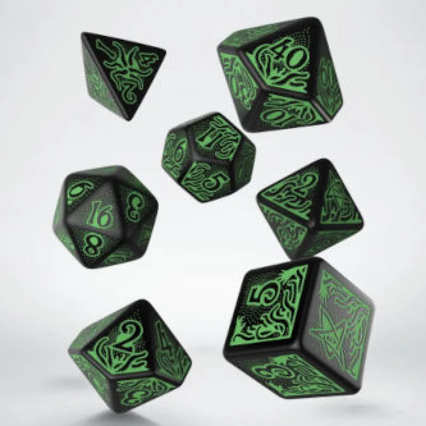 Set Dadi Cthulhu 7th Edition - Nero, Verde
