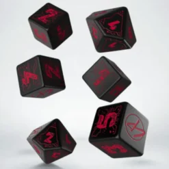 Set Dadi Cyberpunk Red Night City Essential - Nero, Rosso (4d6, 2d10)