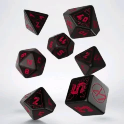 Set Dadi Cyberpunk Red RPG - Blood Over Chrome: Nero, Rosso (7 dadi)