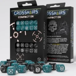 Set Dadi d6 Compact: Crosshairs Petrolio/Nero (20)
