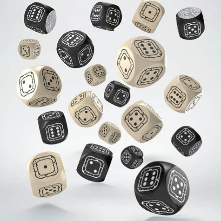 Set Dadi d6 Compact: Fortress Nero/Beige (20)