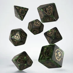 Set Dadi Draconici - Nephrite: Verde Bottiglia, Oro