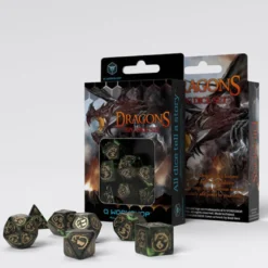 Set Dadi Draconici - Nephrite: Verde Bottiglia, Oro