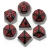 Set Dadi Draconici - Onyx: Nero, Rosso