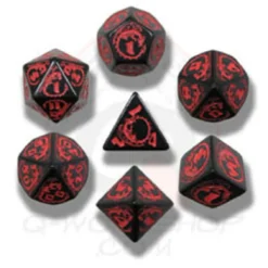 Set Dadi Draconici - Onyx: Nero, Rosso