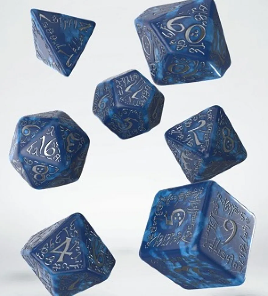 Set Dadi Elfici - Cobalto, Argento