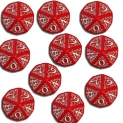 Set Dadi Elfici 10d10 - Rosso, Bianco OP