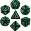 Set Dadi Elfici - Nero, Fluorescente