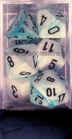 Set Dadi Gemini 4 - Ciano-Bianco/Nero