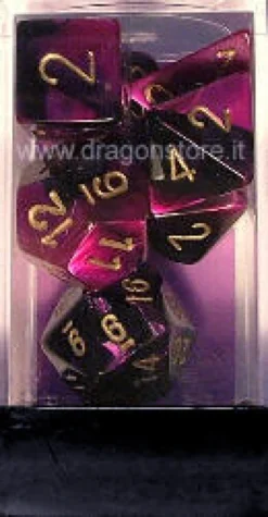 Set Dadi Gemini 4 - Nero-Viola/Oro