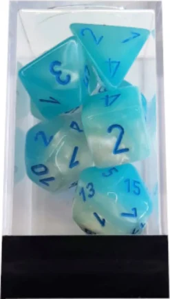 Set Dadi Gemini 8 - Perla Turchese-Bianco/Blu