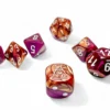 Set 7 Dadi Gemini Poliedrici - Rame-Viola/Bianco