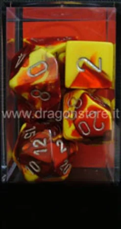 Set Dadi Gemini 5 - Rosso-Giallo/Argento