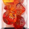 Set Dadi Gemini 8 - Trasparente Rosso-Giallo/Oro